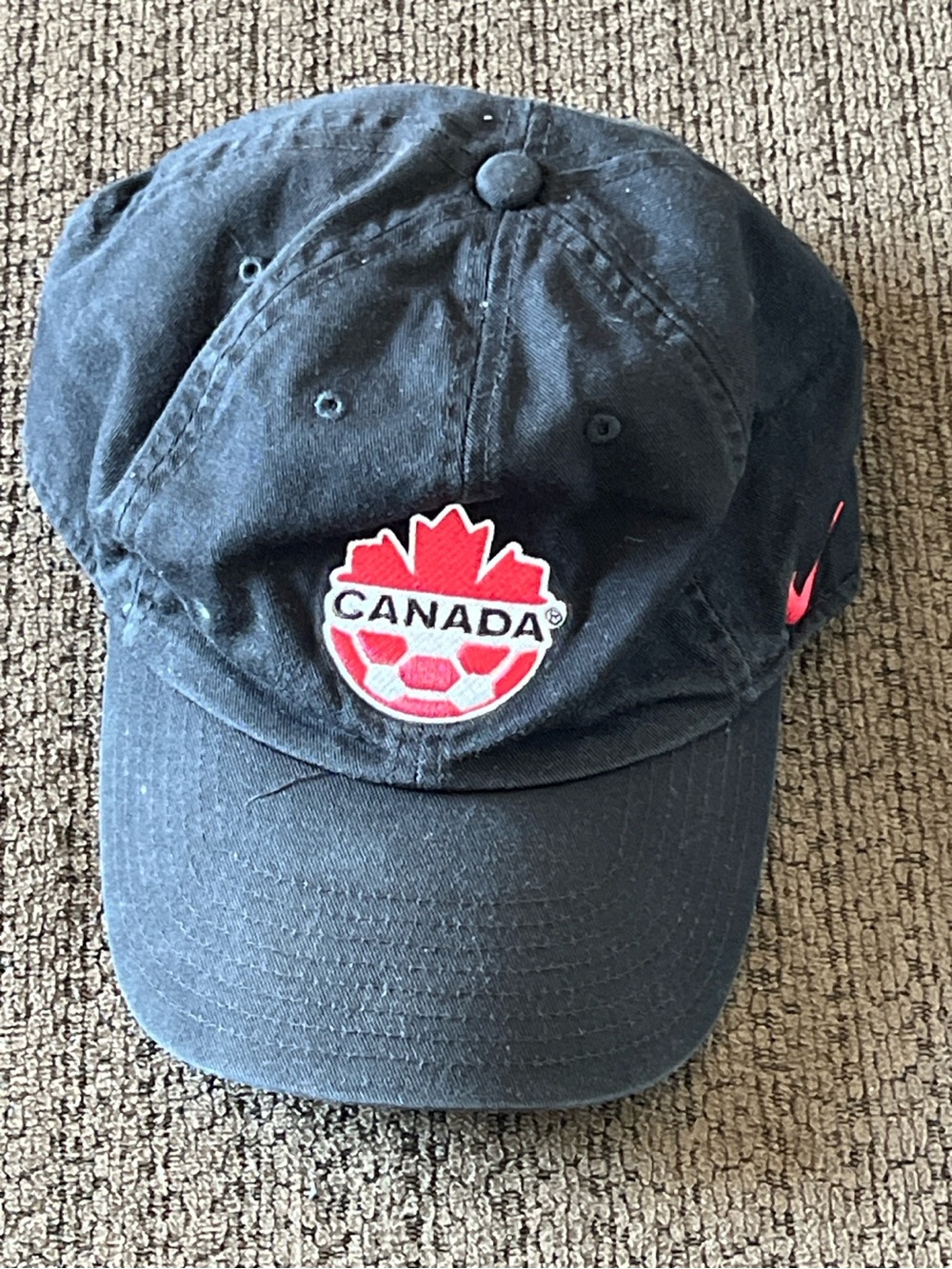 Nike Team Canada Soccer Adjustable Strapback Hat Black Red
